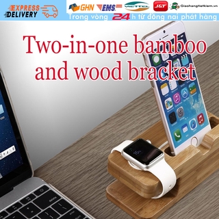 Đế sạc iPhone Apple Watch đồ điện bằng gỗ giá đỡ điện thoại