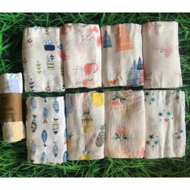 Khăn Xô Tắm Muslin Swaddle 100% Organic Cotton.