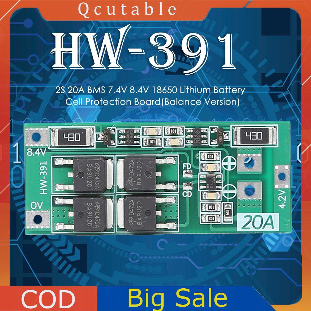 Bảng Mạch Bảo Vệ Pin Lithium 2s 20a Bms 7.4v 8.4v 18650