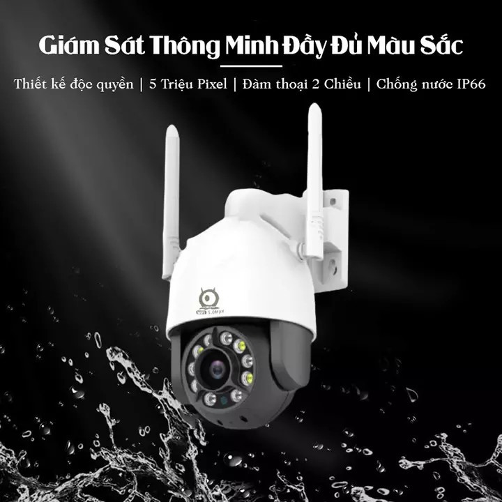 Camera Wifi V380 Pro C12 PTZ xoay 360 độ chống nước, đêm có màu, đàm thoại 2 chiều 2560*1920p