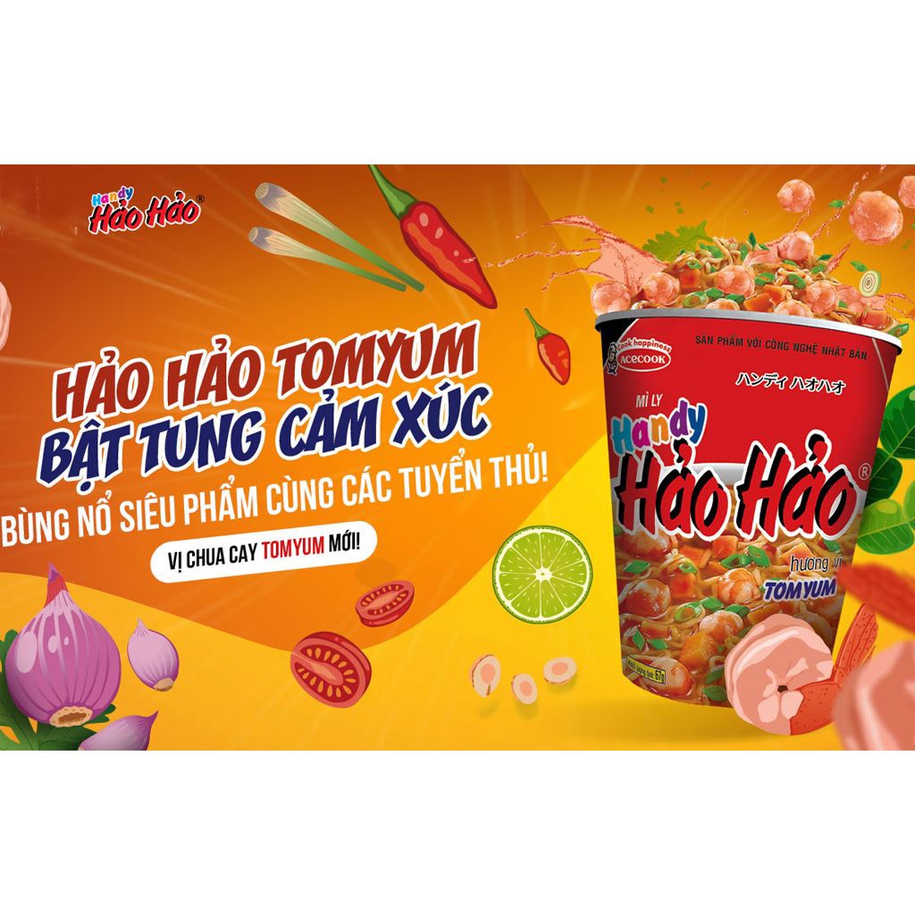 Thùng 24 ly Mì Handy Hảo Hảo Tomyum ly 67g