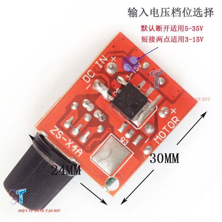 Module Điều Khiển Động Cơ PWM 5A 3-35V (Chiết Áp Công Tắc)