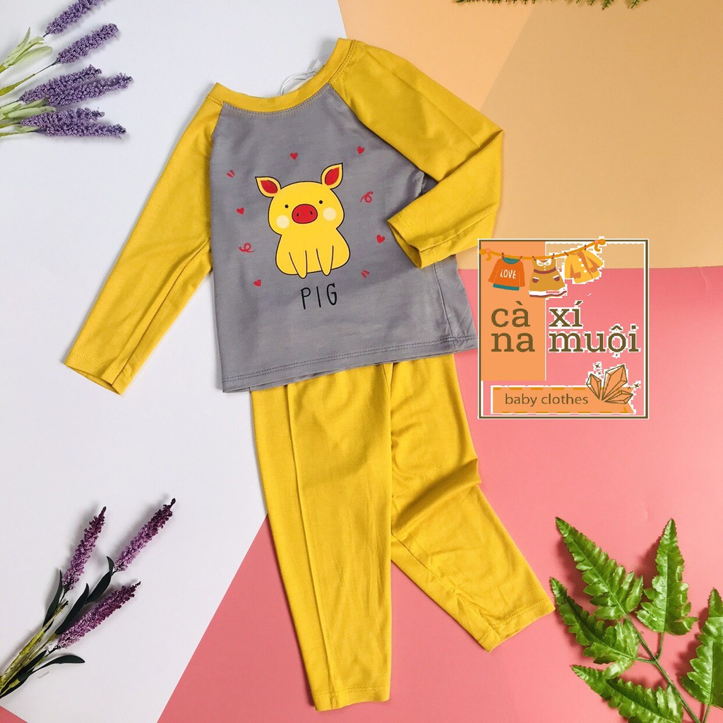 Bộ Minky Mom Dài Tay FULLSIZE 70-170CM(5-30kg)FREE SHIPThun Lạnh Hàng Chuẩn Hoạ Tiết Dể Thương Cho Bé Gái Bé Trai