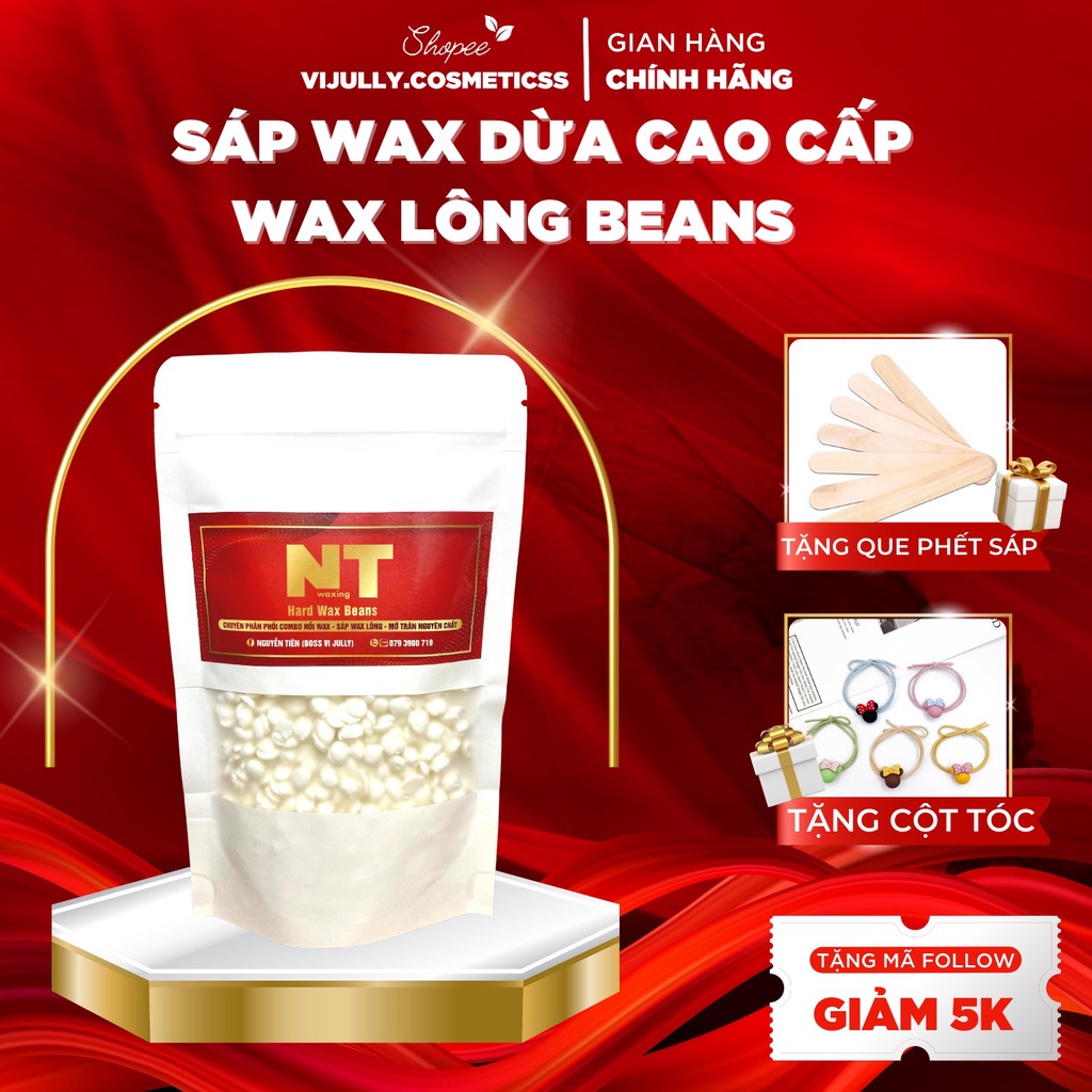 Sáp wax lông cao cấp mùi dừa hard wax beans nhâp khẩu , tẩy lông vùng nách, tay, chân, bikini,...