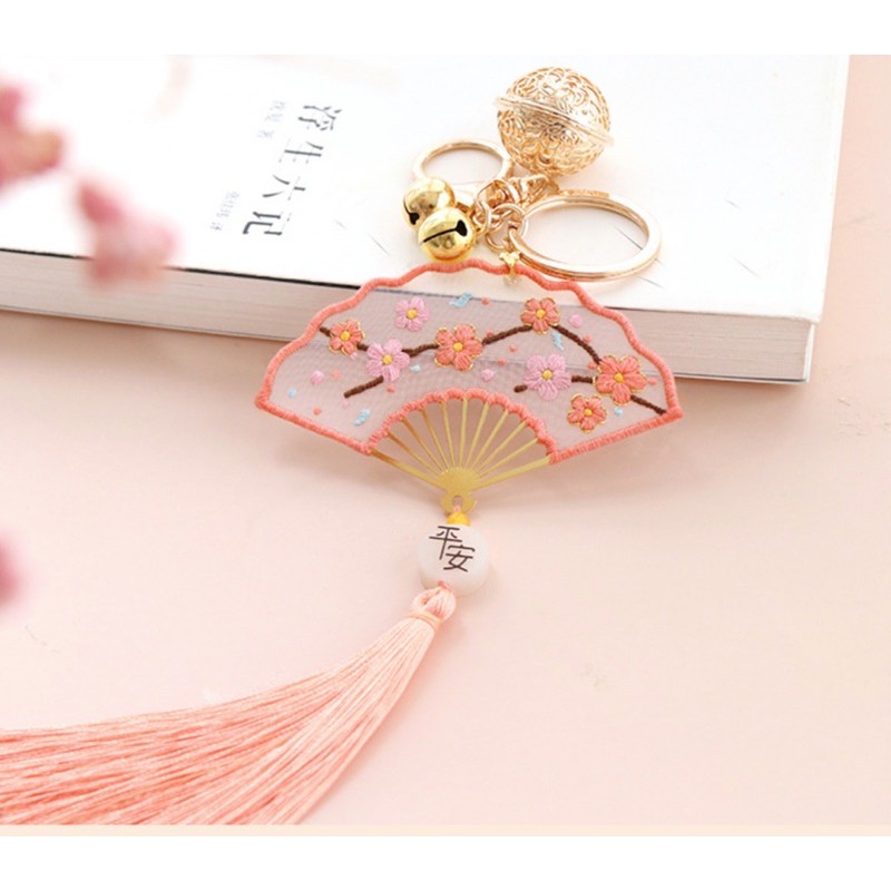 DIY bộ kit thêu Bookmark quạt cổ phong đánh dấu sách quà tặng ý nghĩa đầy đủ nguyên liệu hoàn thiện