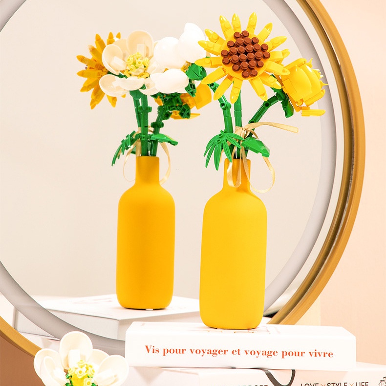 Đồ Chơi Lắp Ráp Hình Hoa Hồng / Hoa Nhài / Hoa Nhài Tương Thích Với Ngày Lễ Tình Nhân DIY