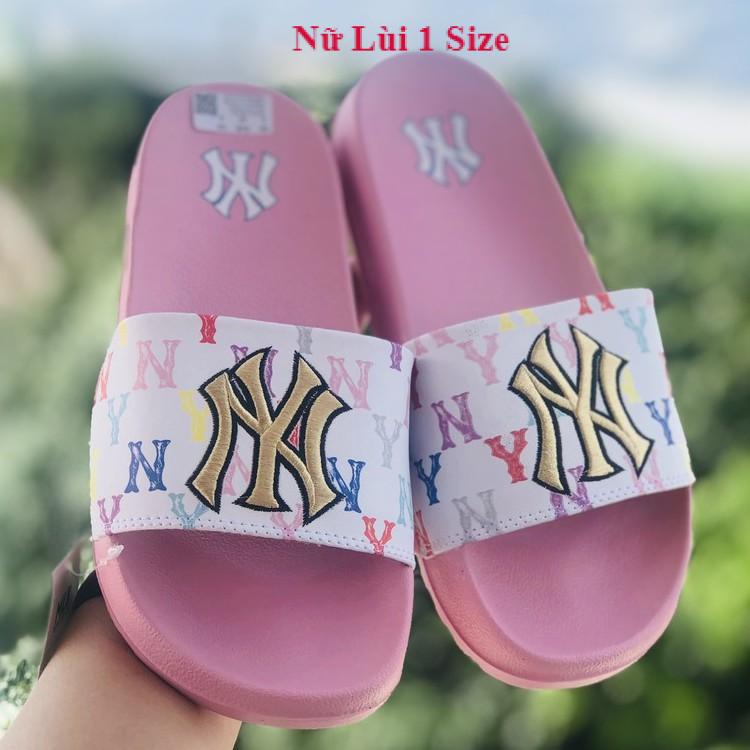 Dép unisex 𝐌𝐋𝐁 𝗡𝗬 ❤️FREESHIP + Hộp❤️ dép mlb bóng chày quai ngang thể thao nữ Thêu NY-NY