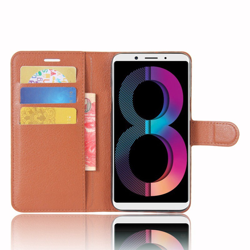 Bao da điện thoại có đế đỡ gấp và ngăn để thẻ cho Oppo A83 Case | BigBuy360 - bigbuy360.vn