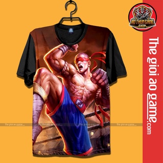 Áo LMHT LeeSin , Áo Thun Liên Minh Huyền Thoại Lee Sin Quyền Thái Nam Nữ Tay Ngắn Forn Rộng Vải / Thegioiaogame.com