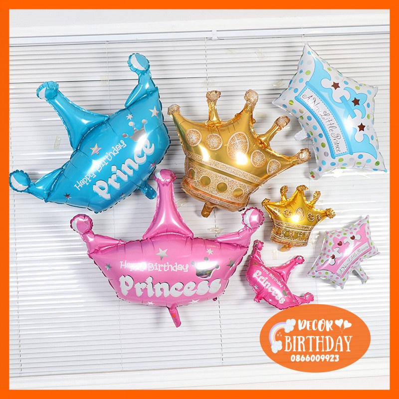 Bóng Vương Miện, Bóng Nơ FREESHIP Trang Trí Sinh Nhật Cho Bé, Bóng Dày Dặn, Nhiều Mẫu Đẹp
