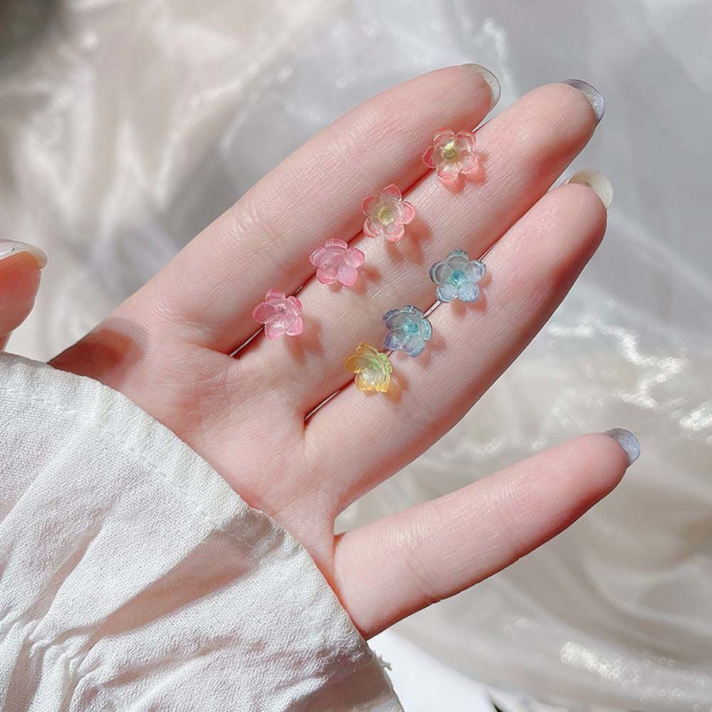 Khuyên Tai Dạng Hạt Hình Hoa Sen Bằng Nhựa Resin Acrylic Đơn Giản Thời Trang Hàn Quốc Cho Nữ