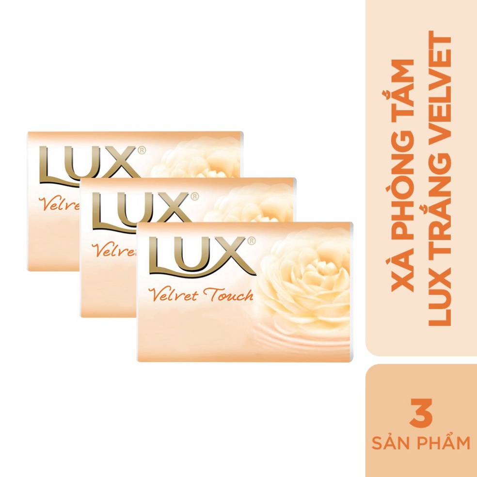 Combo 3 Xà phòng tắm hương nước hoa Lux Trắng Velvet (80gx3)