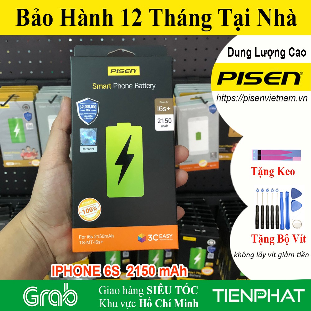 Pin iPhone 6s - Dung Lượng Cao 2150 mAh - Chính hãng Pisen