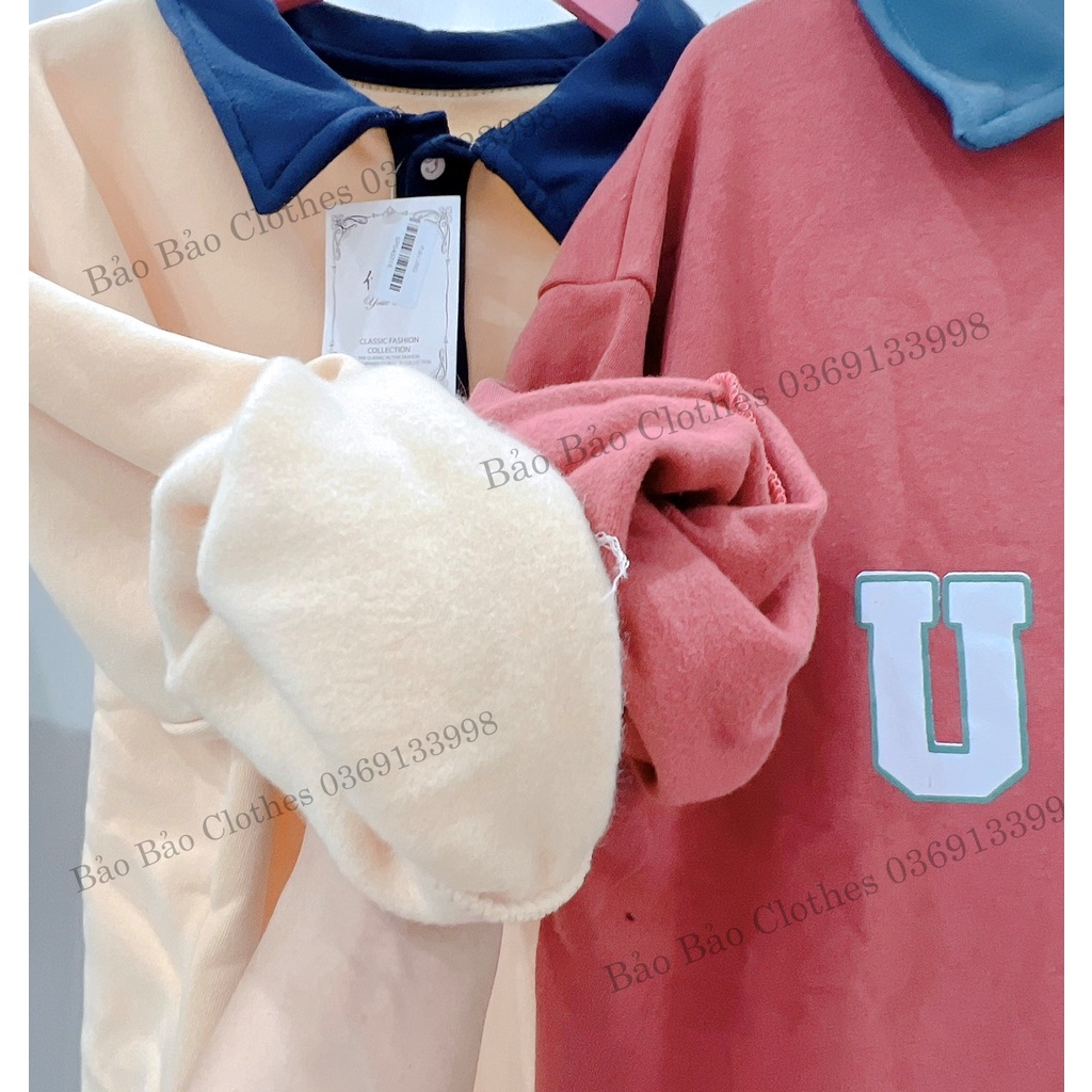 Áo Thun Polo Cổ Bẻ Dài Tay UNG Dáng Rộng Unisex Nam Nữ Chất Đẹp Uzzlang