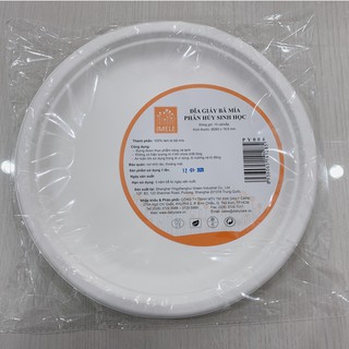 Đĩa tròn bã mía 10 inch ~26cm (10 cái, 20 cái, 30 cái, 40 cái, 50 cái)