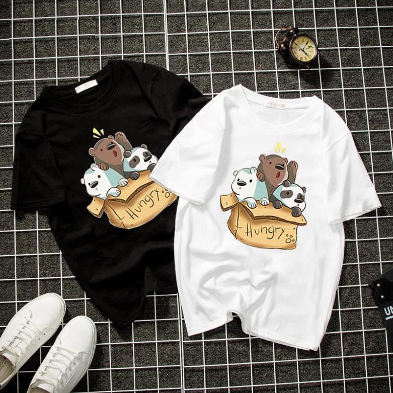 (HÀNG CAO CẤP) Áo thun unisex form rộng 3 chú gấu đáng yêu thời trang cá tính vải dày mịn 2019T1330