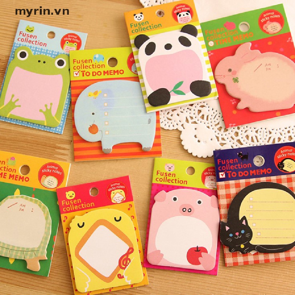 Myrin Giấy Dán Ghi Chú Đánh Dấu Sách Hình Động Vật Kawaii Dễ Thương