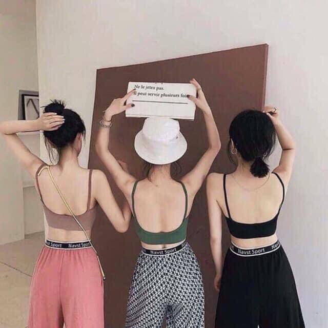 ÁO BRA LEN GÂN TĂM ĐẸP NHIỀU MÀU 2 DÂY HỞ LƯNG CHỮ U SIÊU SEXY