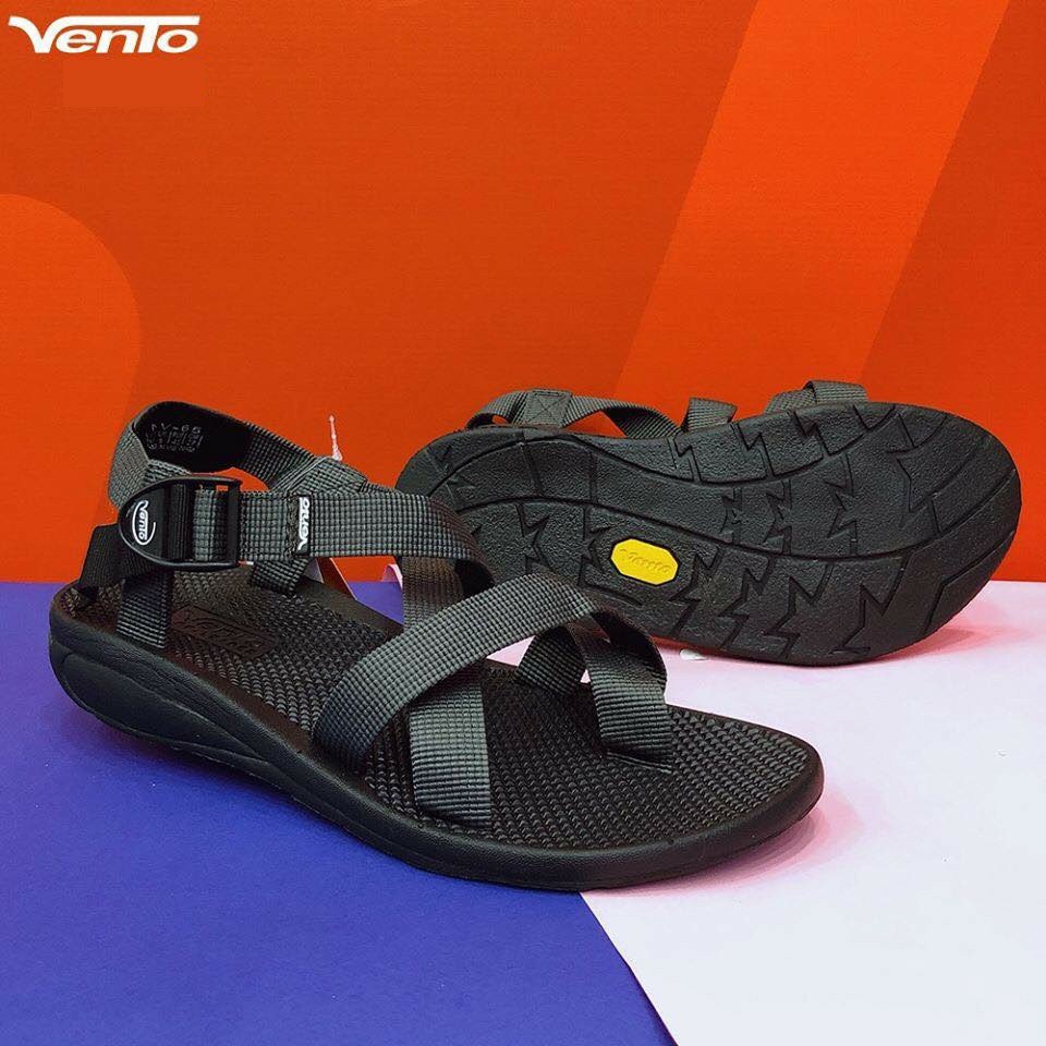 Giày Sandal Vento Nam NV65 F2 Quai Chéo Màu Tro - Classic Collection - Truyền Thống