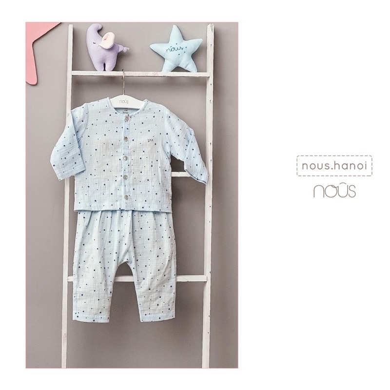 Bộ dài tay cài thẳng dài xô cho bé trai/bé gái