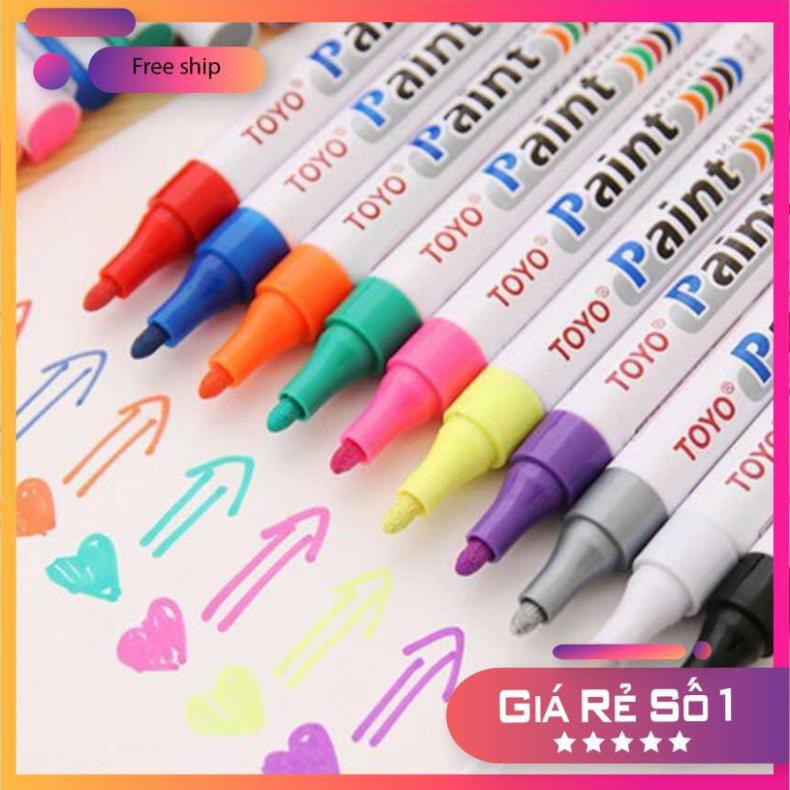 Bút Sơn Toyo Paint Marker - Trang Trí, Vẽ Ký Hiệu Lốp ôtô, Xe Máy, Xe Đạp/ Vẽ Bề Mặt Gỗ, Kim Loại, Nhôm, Kính...