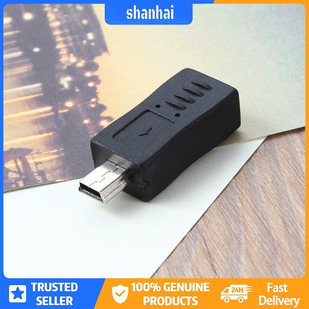 Đầu Chuyển Đổi Cổng Micro Usb Sang Đầu Cắm Mini Usb Màu Đen