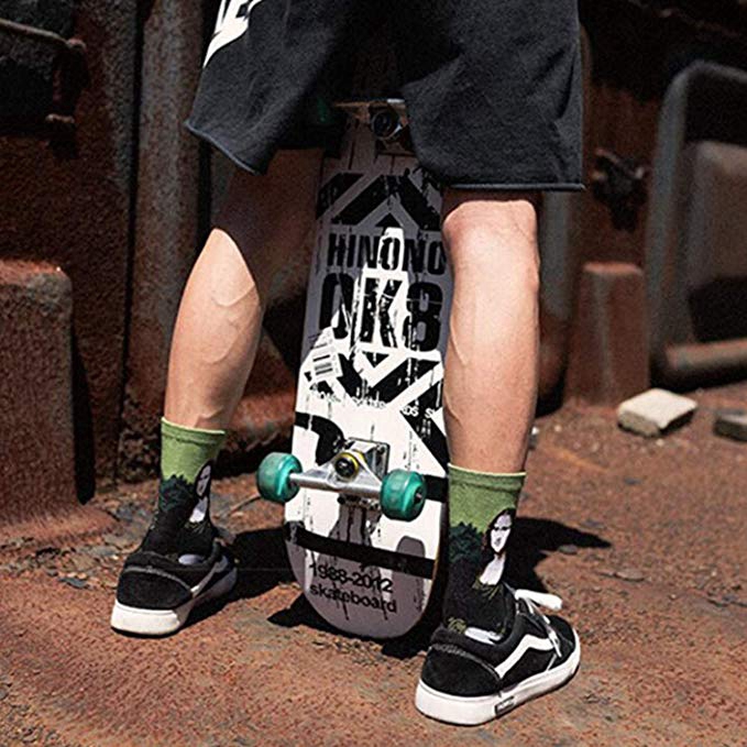 Đôi tất in họa tiết các bức tranh sơn dầu nổi tiếng kiểu cổ điển cho nam và nữ