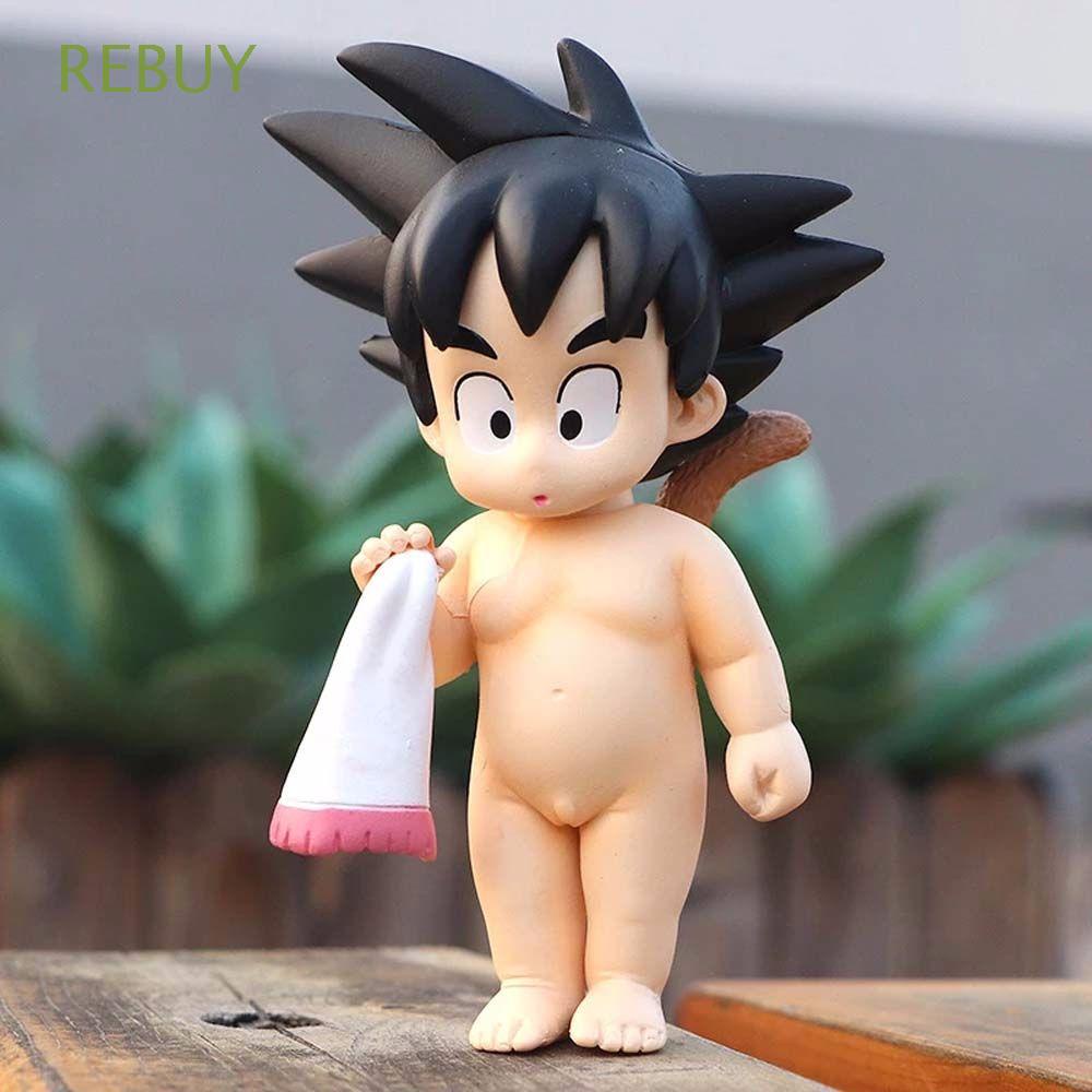 REBUY Mini Dragon Ball Action Figure Cartoon Sun Wukong Model Bathing Goku Young Model Statue Kakarotto Figura Ornaments Japanese Animation Figure PVC Car Dashboard Toys Towel Monkey King