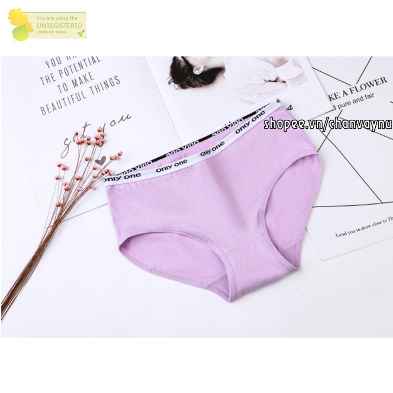 Quần lót nữ cotton kháng khuẩn mẫu 2 (lưng chữ) freeszie màu tím, da, hồng, cam BSQA | BigBuy360 - bigbuy360.vn