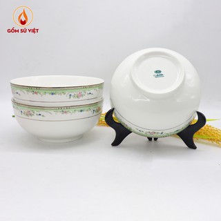 [XẢ KHO] Bộ 5 Tô Kiểu Hàn Quốc - Viền Kim Xanh - Sứ Minh Châu Cao Cấp (MC-TH06VKX)