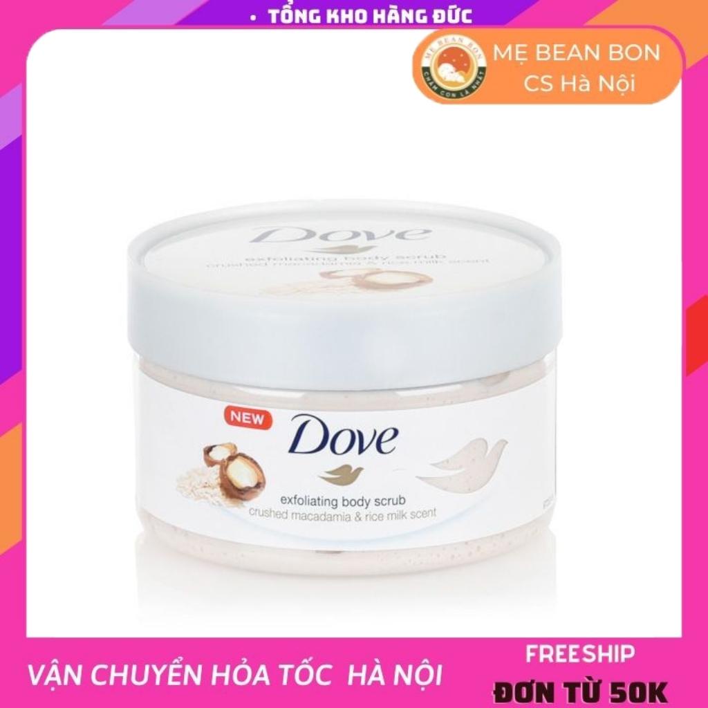 kem Tắm Tẩy tế bào chết body Dove Dusch Peeling 225ml của Đức với công thức kem siêu mịn và dưỡng ẩm sâu giúp da mịn