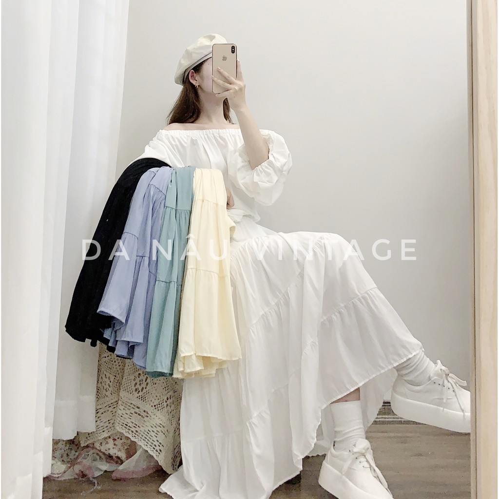 Chân váy midi công chúa hàng quảng châu cao cấp loại 1 đủ 5 màu phong cách ulzzang (shop cam kết ảnh chụp thật 100%)