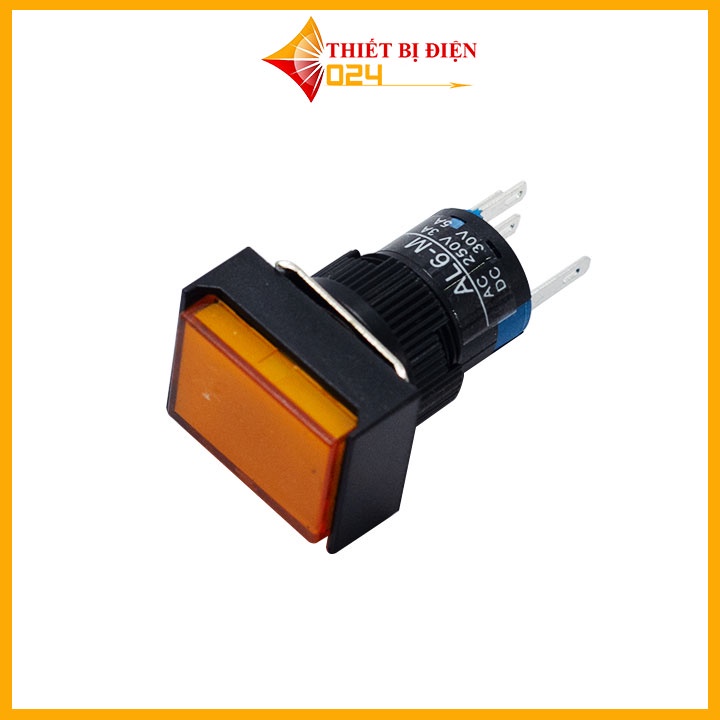 Nút Nhấn Đề Chữ Nhật 220VAC LA16J-11D Nhấn Nhả Có Đèn