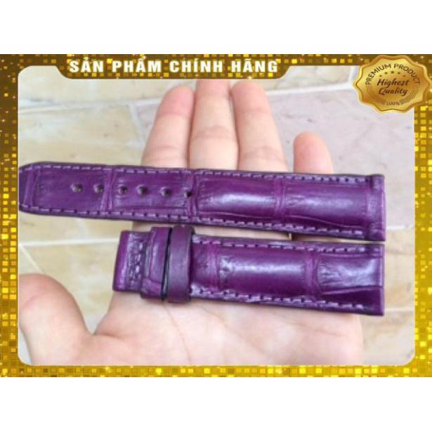 Thẻ BH 12 Tháng -  Dây Đồng Hồ 2 Mặt Da Cá Sấu Màu Xanh Mạ size 20 . Hàng Cao Cấp, xịn, Rẻ, Đẹp