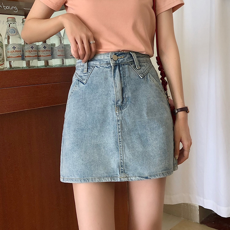 Váy Denim Lưng Cao Phong Cách Hàn Quốc 35332