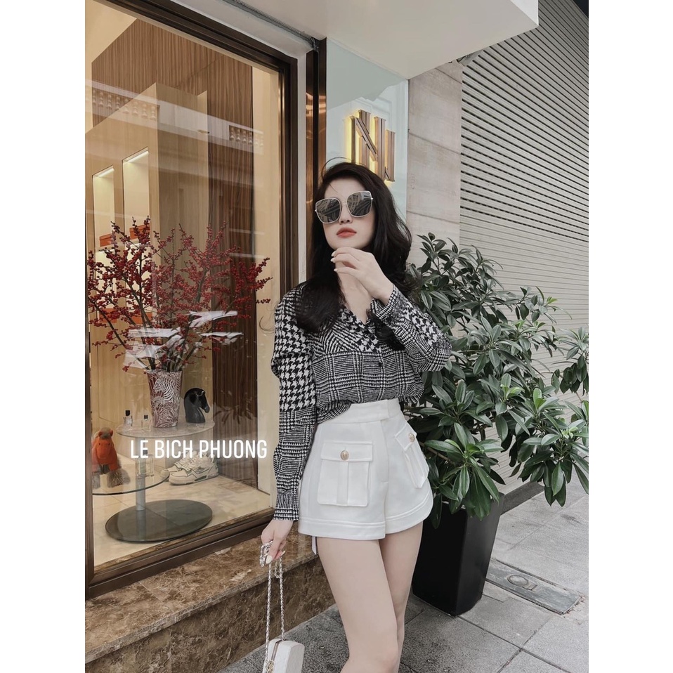 Quần short đùi nữ túi hộp quần đùi cúc nữ siêu cá tính SL200