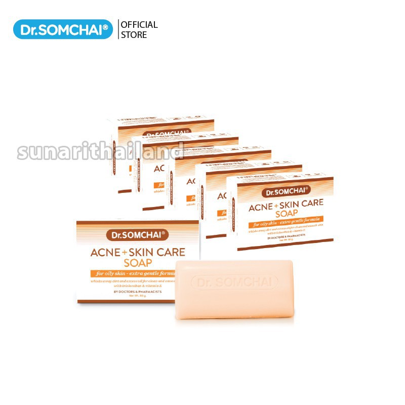Xà phòng tắm ngăn ngừa mụn cho da dầu Dr.Somchai Acne Skin Care Soap Oily Skin 80g