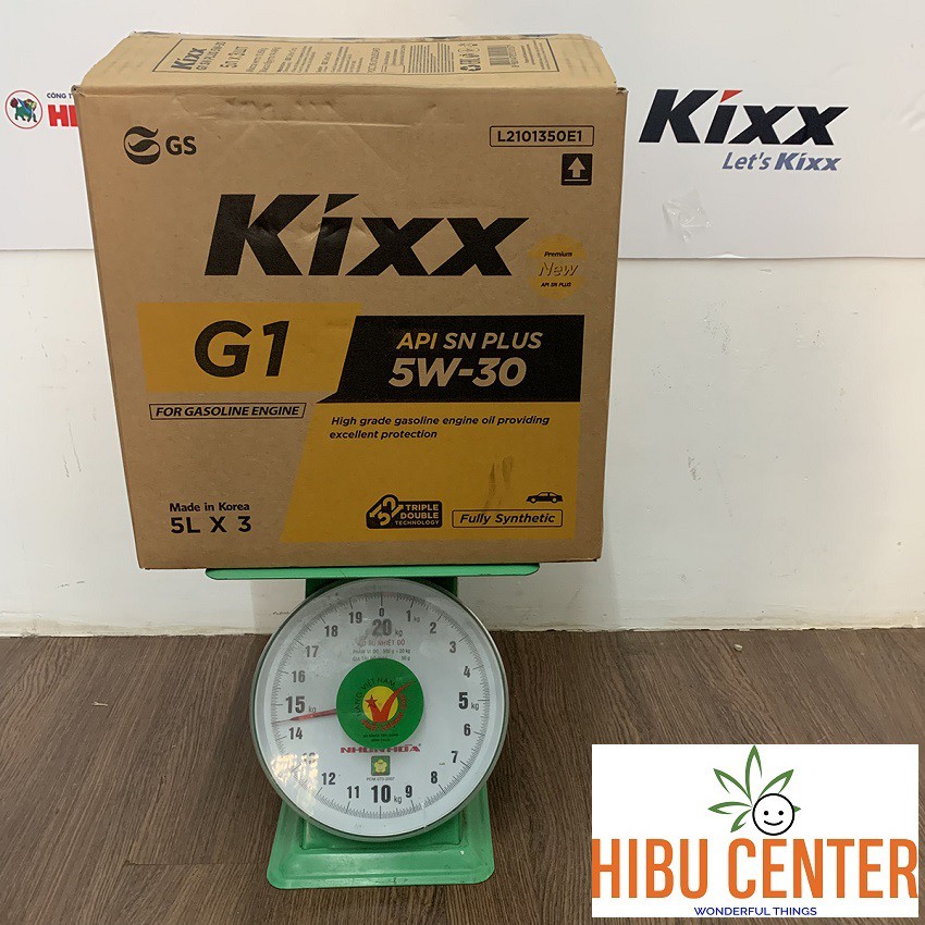 [Cao Cấp] Thùng Dầu Nhớt Tổng Hợp Toàn Phần KIXX G1 API SN PLUS 5W-30 (5L x 3 Can Nhựa) Cho Động Cơ Chạy Xăng CHÍNH HÃNG