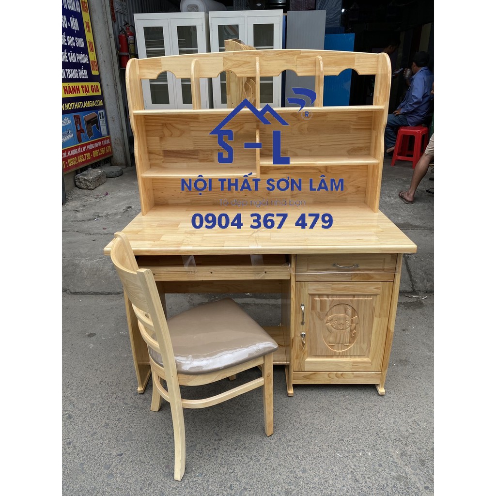 Bàn học sinh gỗ thiết kế hộc đựng bàn phím máy tính