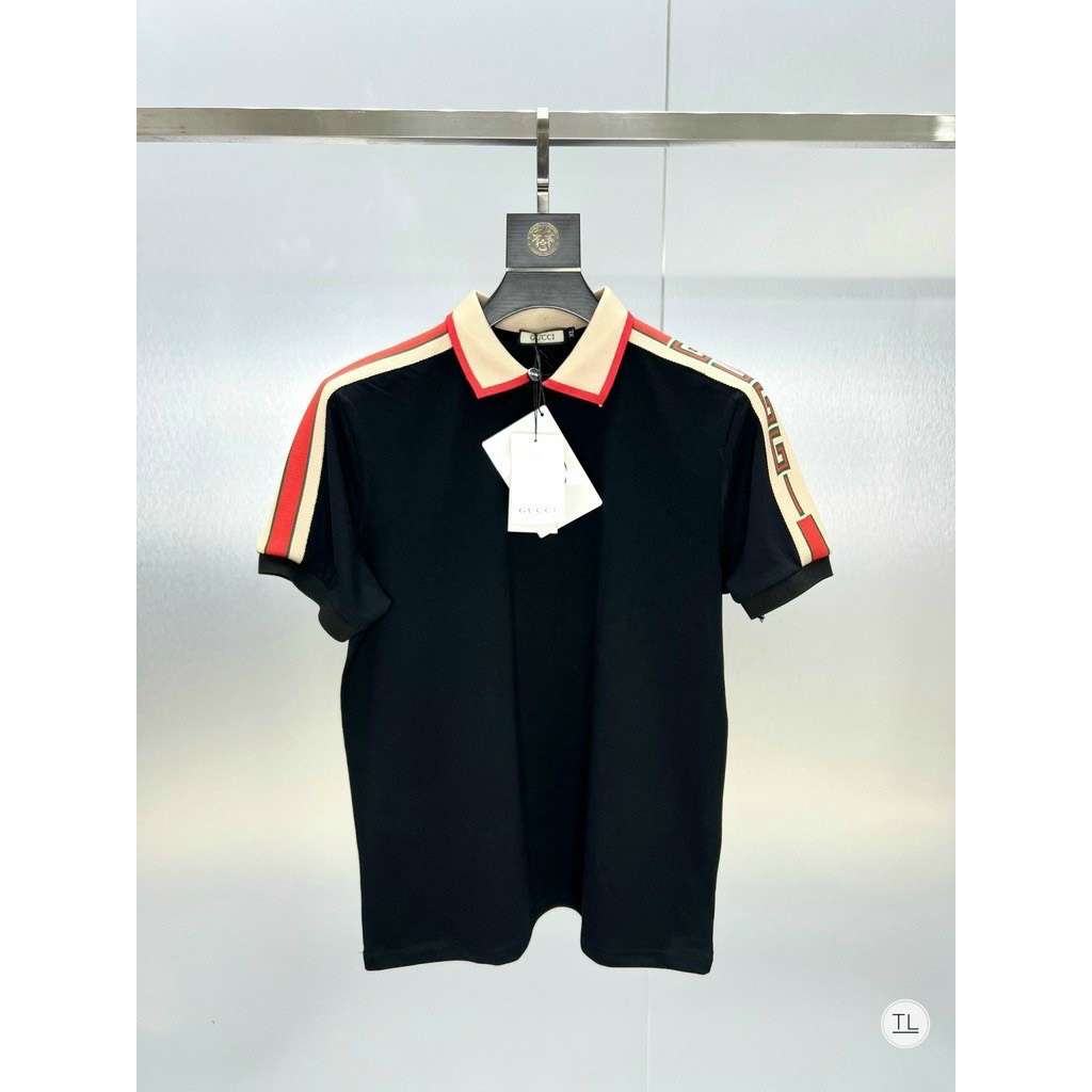 Áo polo gucci cổ bẻ chữ bên vai cao cấp