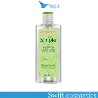 Nước Hoa Hồng Không Cồn Dành Cho Da Nhạy Cảm Simple Kind To Skin Soothing Facial Toner 200ml