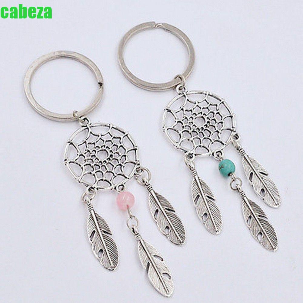 Móc khóa hình Dreamcatcher phối lông vũ phong cách cổ điển