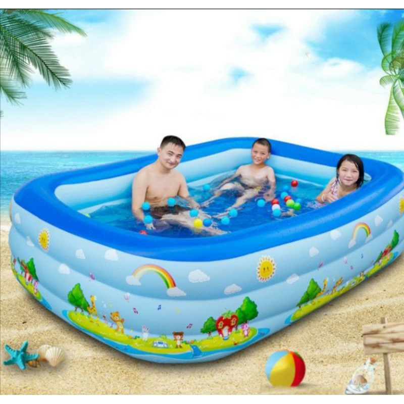 Bể bơi 2 tầng và 3 tầng cho bé ( Kt.1m2-1m5-1m8-2m1)_Tặng 1 miếng vá