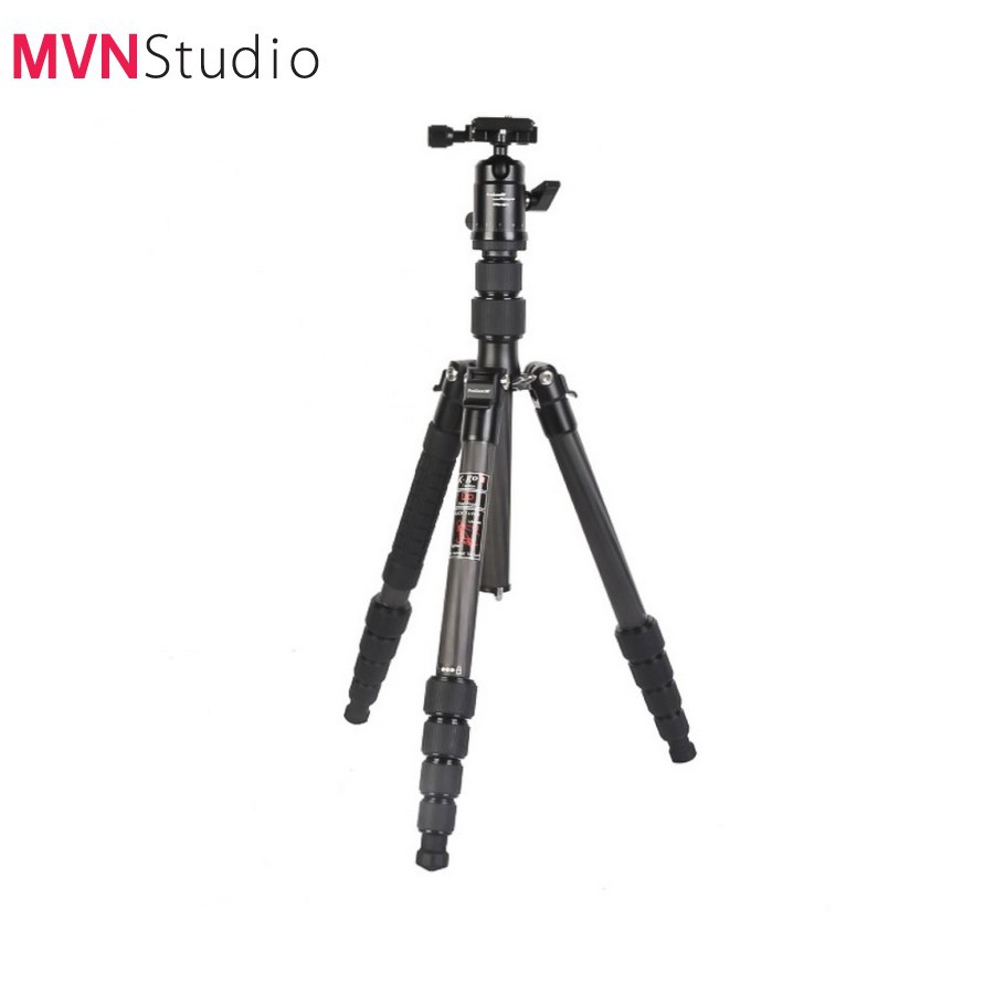 MVN Studio - Tripod chân máy ảnh chuyên nghiệp Fotopro ProGear X-GO (E) FPH-42Q làm từ sợ Carbon có thể tải 8kg cao 1m44