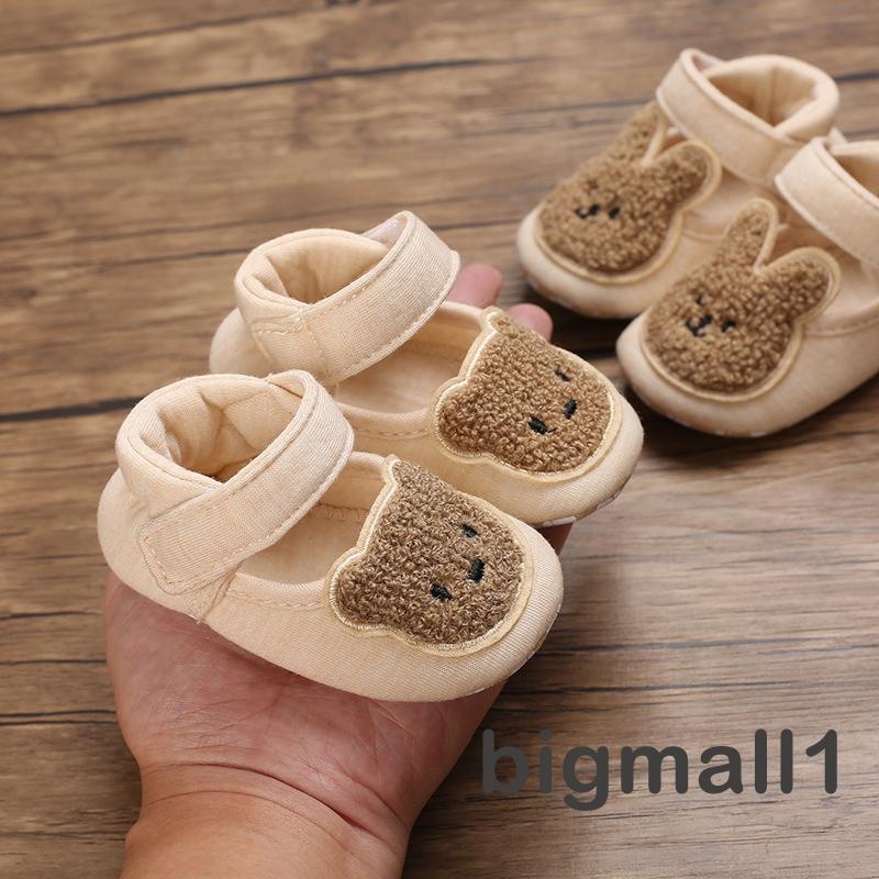 Bigmall-giày Chống Trượt Thoáng Khí Hình Gấu/Thỏ Hoạt Hình Cho Bé 0-12 Tháng Tuổi