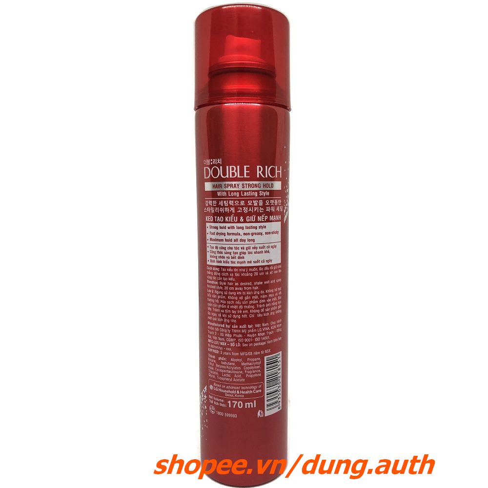 Keo Xịt Giữ Nếp Tóc Double Rich Hair Spray 170ML chính hãng