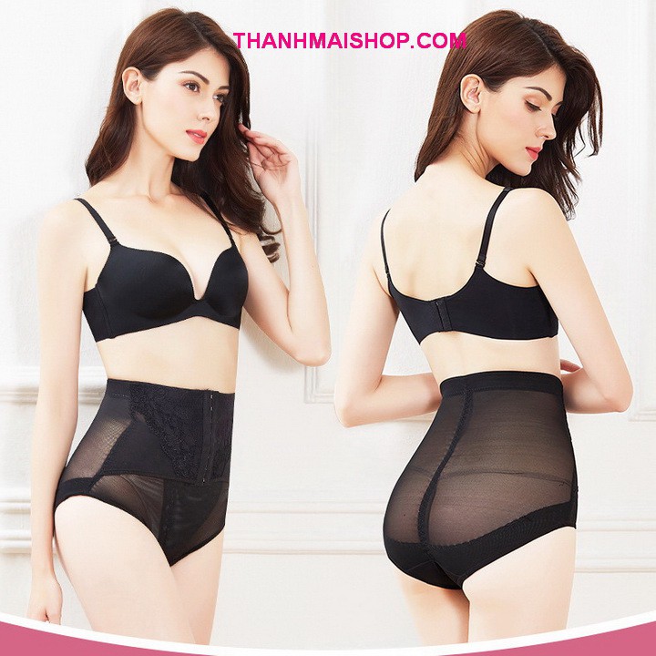 Quần gen bụng GQ008 thun lưới lưng cao phối ren có 3 hàng móc cài cố định | BigBuy360 - bigbuy360.vn