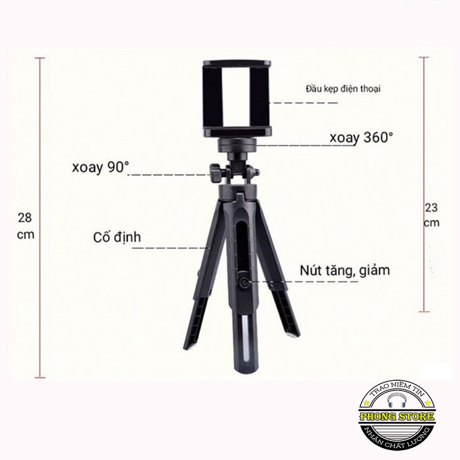 Giá Đỡ Tripod Support 3 Chân Cho Điện Thoại, Máy Ảnh Nhỏ Gọn, Tiện Lợi Khi Sử Dụng