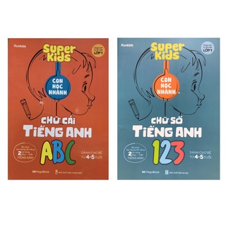 Sách Megabook - Combo Super Kids - Con Học Nhanh: Chữ Số Tiếng Anh 123 + Chữ Cái Tiếng Anh ABC