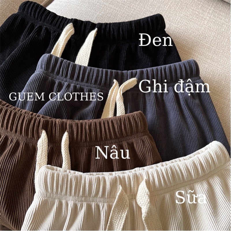 Quần ống rộng nữ lưng cao rút dây bản to - quần ống suông CULOTES vải nhung tăm cạp cao - T2K Max | BigBuy360 - bigbuy360.vn